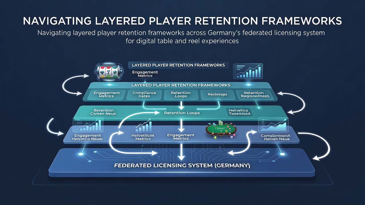 Visualisierung der föderalen Lizenzstrukturen und gestaffelten Bindungsebenen in deutschen digitalen Casino-Plattformen für Tisch- und Automatenspiele